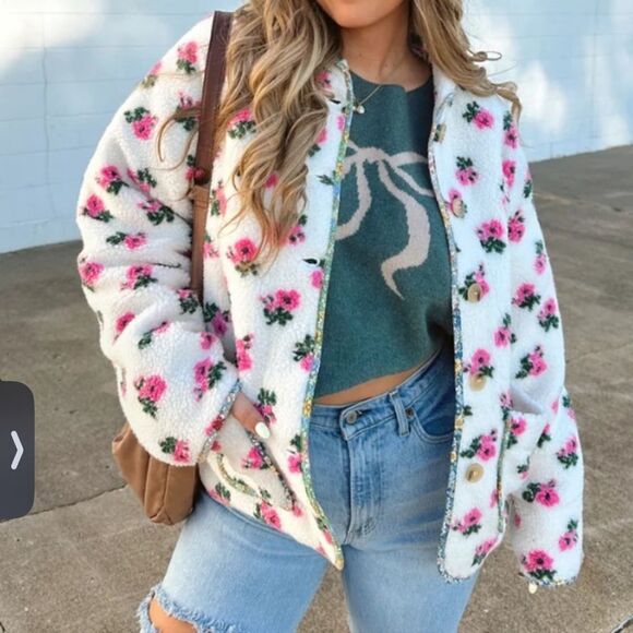 NWT MABLE Anthropologie Sherpa coat - Picture 2 of 9